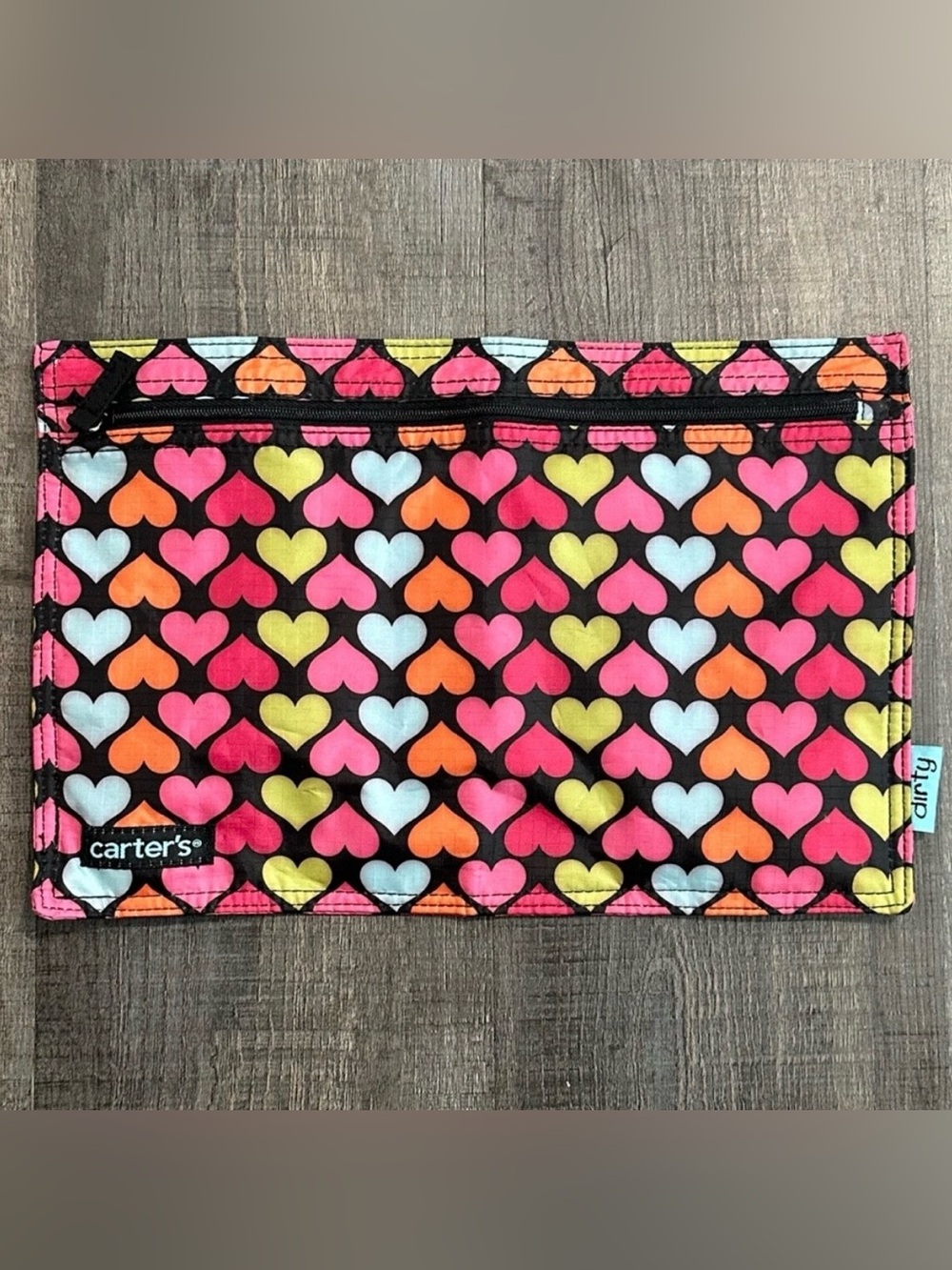 💞 New Multicolored Heart Carter’s Pack'n Go Diaper Bag Dirty Clothes Pouch
